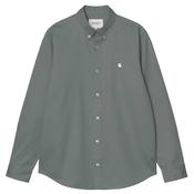 Mens L/S Madison Shirt - Velvet Green/White - S image