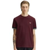 Mens Twin Tipped Cuff T-Shirt - Oxblood - S image