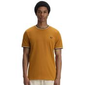Mens Twin Tipped T-Shirt - Dark Caramel/Ecru/Navy - S image