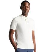 Mens 3 Button Knitted Polo Shirt - White - S image