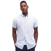 Mens Striped Oxford Tailored Short-Sleeved Shirt - Sky Blue - S image