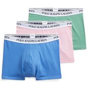 Mens Classic Stretch-Cotton 3-Pack Trunks - Pistachio/Pink/Blue - S image