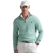 Mens Luxury Jersey Quarter-Zip Pullover - Celadon Heather - M image