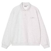 Mens Wip Label Polo Sweatshirt - Ash Heather - XS image