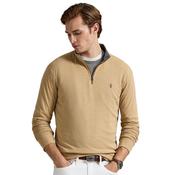 Mens Luxury Jersey Quarter-Zip Pullover - Classic Camel Heather - XS image