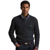 Mens Waffle-Knit Wool-Cotton Sweater - Dark Granite - S image