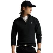 Mens Double-Knit Quarter-Zip Pullover - Polo Black - S image