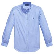 Mens Custom Fit Striped Broadcloth Shirt - Med Blue/White - M image