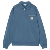 Mens Half Zip Detroit Sweatshirt - Blue River (Stone Washed) - XS image