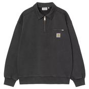 Mens Half Zip Detroit Sweatshirt - Black (Stone Washed) - XS image