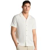 Mens Cuban Collar Short Sleeve Shirt - White - S image