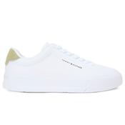 Mens Logo Court Leather Trainers - White/Succulent Green - 7 image