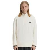 Mens Half Zip Sweatshirt - Ecru/Oxblood/Grassroots - L image
