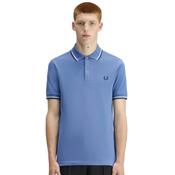 Mens M3600 Twin Tipped Polo Shirt - Ace Blue/Snow White/Tennis Blue - S image