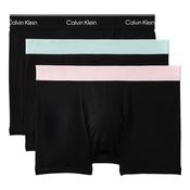 Mens Icon Cotton Stretch Relaxed Dart 3-Pack Trunks - Black/Mint/Pink - S image