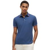 Mens Slim Fit Tipped Pique Polo Shirt - Aegean Sea - S image