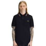 Mens M3600 Polo Shirt - Black/Ecru/Dark Caramel - S image