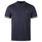 Mens Jacquard Cuff T-Shirt - Navy - S image