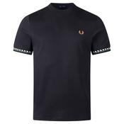 Mens Jacquard Cuff T-Shirt - Black - XS image