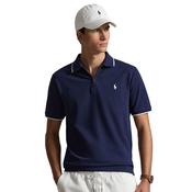 Mens Classic Fit Stretch Mesh Zip Polo Shirt - Newport Navy - S image