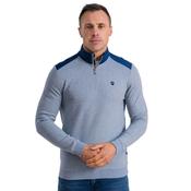 Mens Tuncurry 1/4 Zip Sweater - Pixel Blue - S image