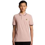 Mens Tipped Polo Shirt - Pink Grapefruit/Dark Navy - S image