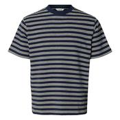 Mens Seersucker T-Shirt - Navy Blazer - S image
