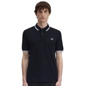 Mens M3600 Polo Shirt - Black/White/White - S image