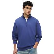Mens Tommy Flag Fleece Quarter-Zip Jumper - Blue Storm - XS image