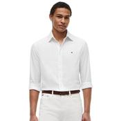 Mens Flex Poplin Mini Print Shirt - White - S image