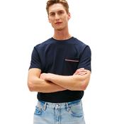 Mens Global Stripe Pocket Pique Jersey T-Shirt - Navy Blue - S image