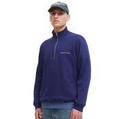 Mens Norrebro EMB 1/4 Zip Sweatshirt - Ocean Cavern - XS