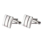 Rhodium Square Cufflinks - Silver - One image
