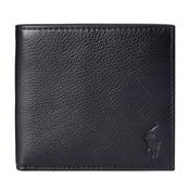 Pebbled Leather Billfold Wallet - Black - One image