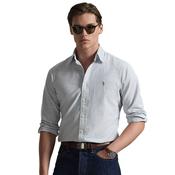 Mens Custom Fit Striped Oxford Shirt - Navy/White - S image