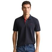 Mens Contrast Pique Polo Shirt - Evening Blue - 3XL image