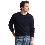 Mens Textured Cotton Sweater - Evening Blue - 3XL