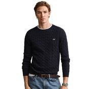 Mens Cotton Cable Knit Sweater - Evening Blue - 4XL image