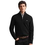 Mens Casual Cotton Half-Zip Sweater - Black - 3XL image
