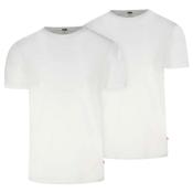 Mens Solid Crew 2-Pack T-Shirts - White - S image