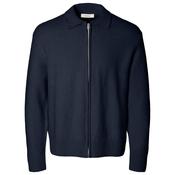 Mens Alex Knit Zip Cardigan - Navy Blazer - S