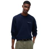 Mens Linear Logo Embroidery Fleece Sweatshirt - Dark Blue - S image