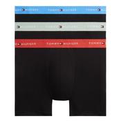 Mens Signature Contrast Waistband 3-Pack Boxer Briefs - Blue/Red/Minty Grey - S image