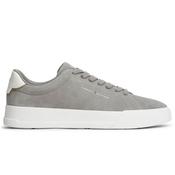 Mens Suede Contrast Heel Court Trainers - Hydrogen Grey - 7 image