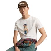 Mens Custom Slim Fit Polo Bear T-Shirt - White - XS