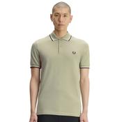 Mens M3600 Twin Tipped Polo Shirt - Seagrass/Ecru/Dark Airforce - S image