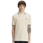 Mens M3600 Twin Tipped Polo Shirt - Ecru/Seagrass/Dark Airforce - XS image