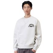Mens Arch Script Sweatshirt - Ash Heather/Dark Navy (Stone Washed) - XS image