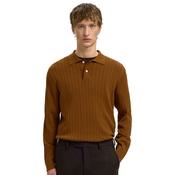 Mens Torino Knit Rib Polo Shirt - Monks Robe - S image