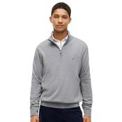 Mens Quarter-Zip Mock Neck Jumper - Grey - S image